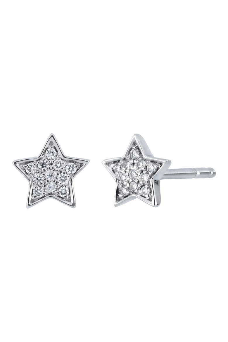 18K Gold Icons Star Shape Diamond Stud Earrings - 0.05 ctw (Nordstrom Exclusive), Main, color, 18K WHITE GOLD