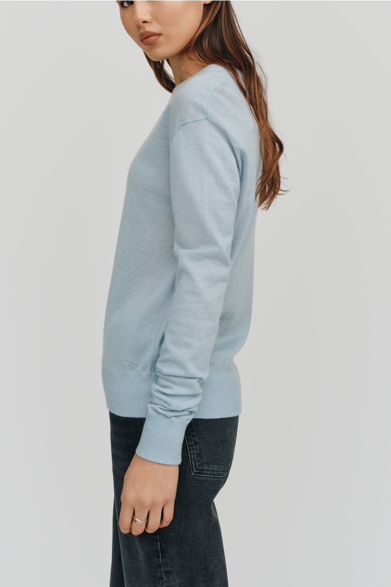 Marguerite Paper Thin Cashmere Sweater, Alternate, color, Sky