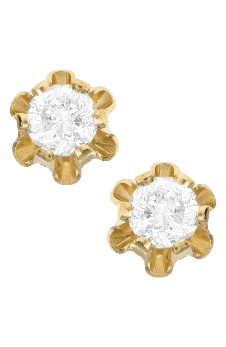 Mignonette 14k Gold & Diamond Earrings, Main, color, Gold