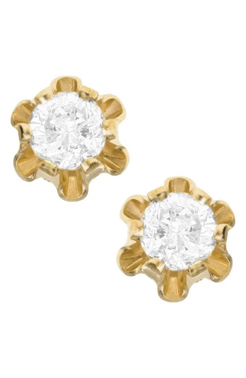 14k Gold & Diamond Earrings (Baby Girls)