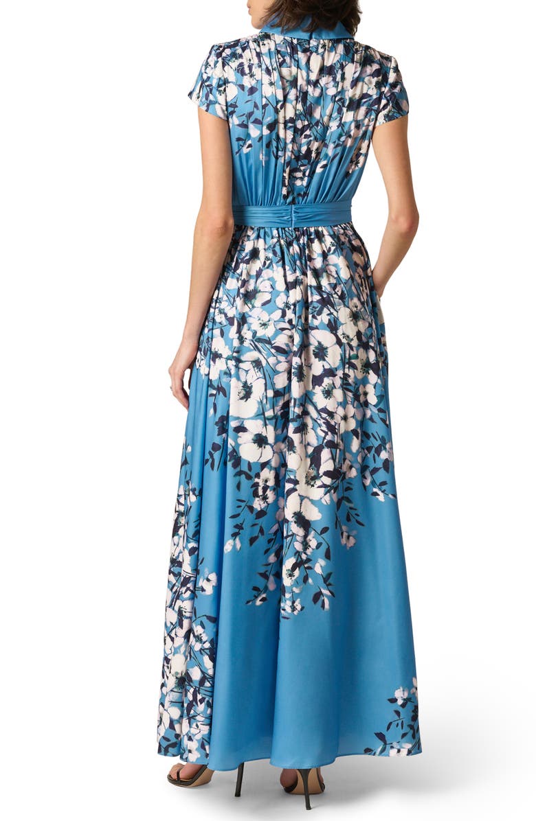 Aidan Mattox Print Tie Waist Gown, Alternate, color,