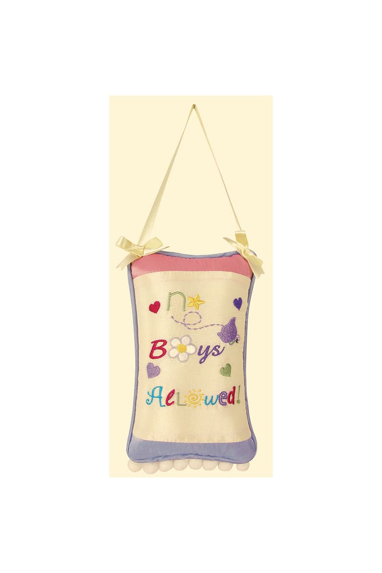 No Boys Allowed Embroidered Accent Throw Pillow, Main, color, Off-White