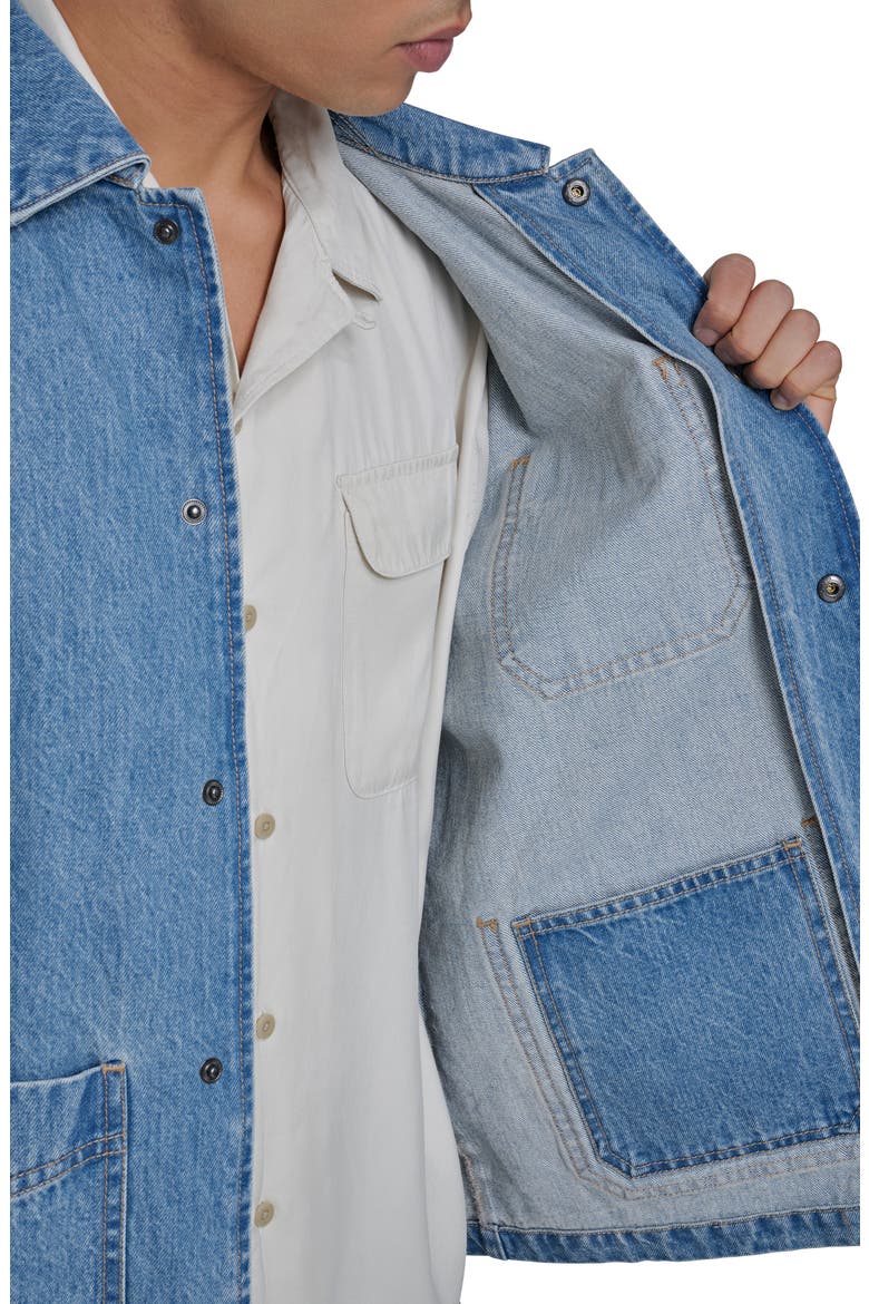 Cotton Denim Chore Coat, Alternate, color, LIGHT WASH DENIM