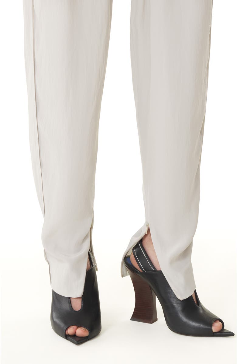 Lanvin White Draped Charmeuse Pants, Alternate, color, White