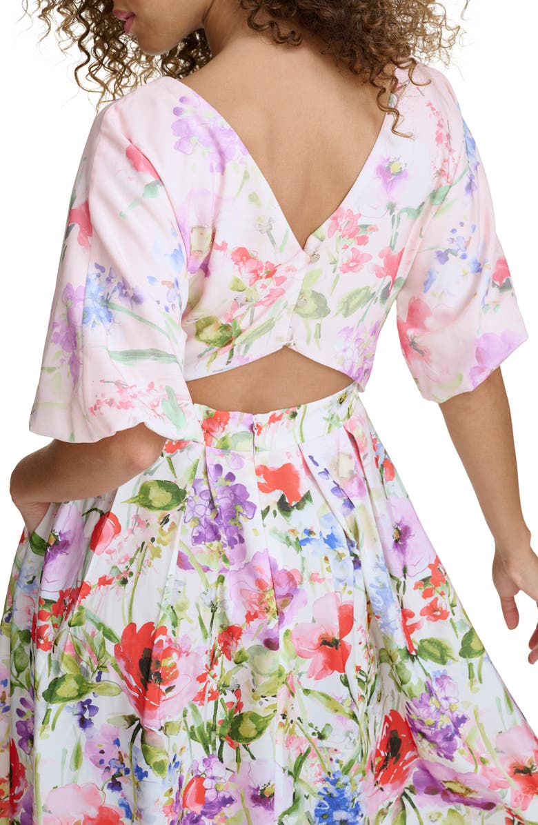 Siena Drapey Cutout Dress, Alternate, color, White Multi