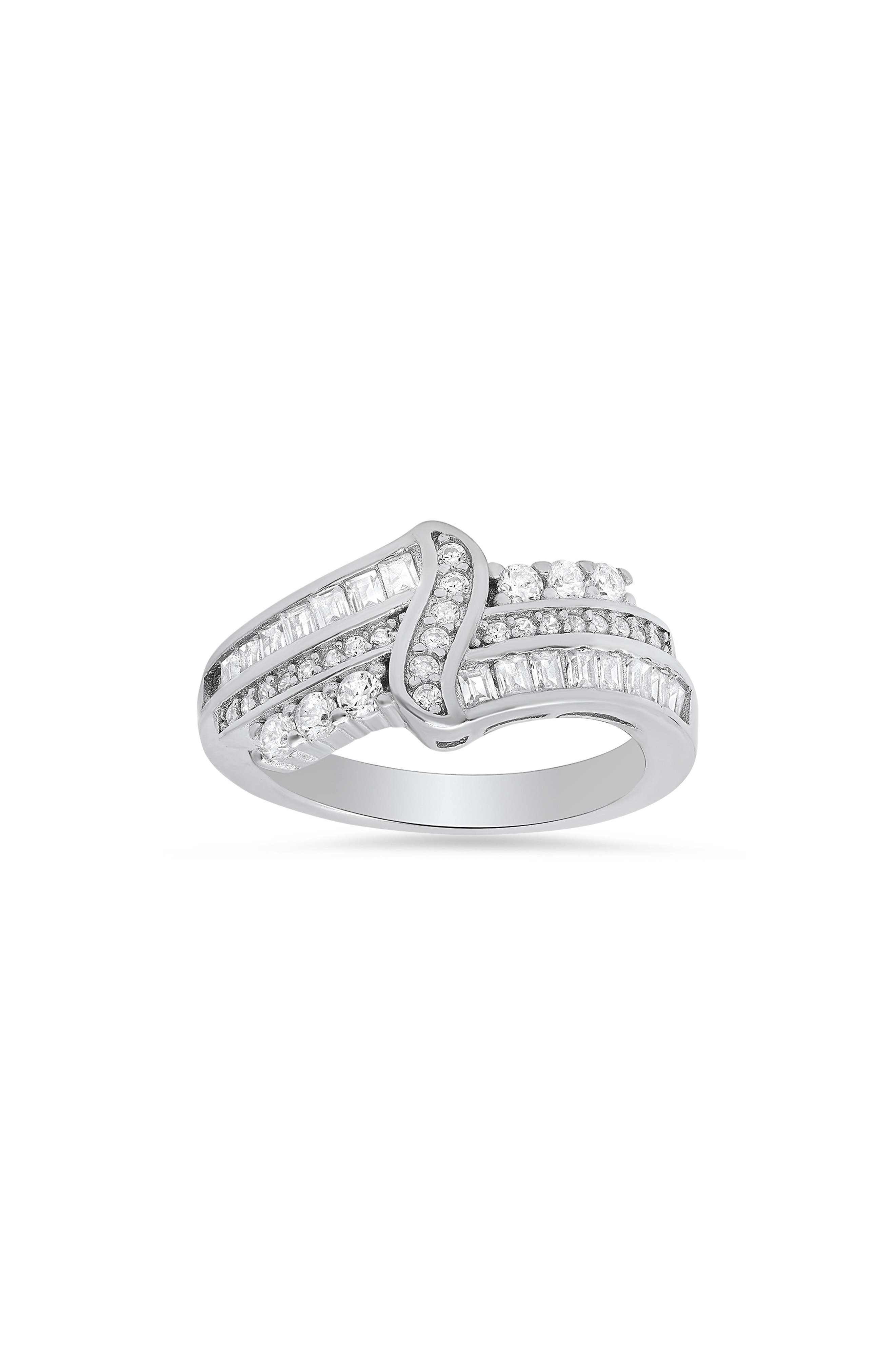 Queen Jewels Sterling Silver Swirl Cubic Zirconia Ring