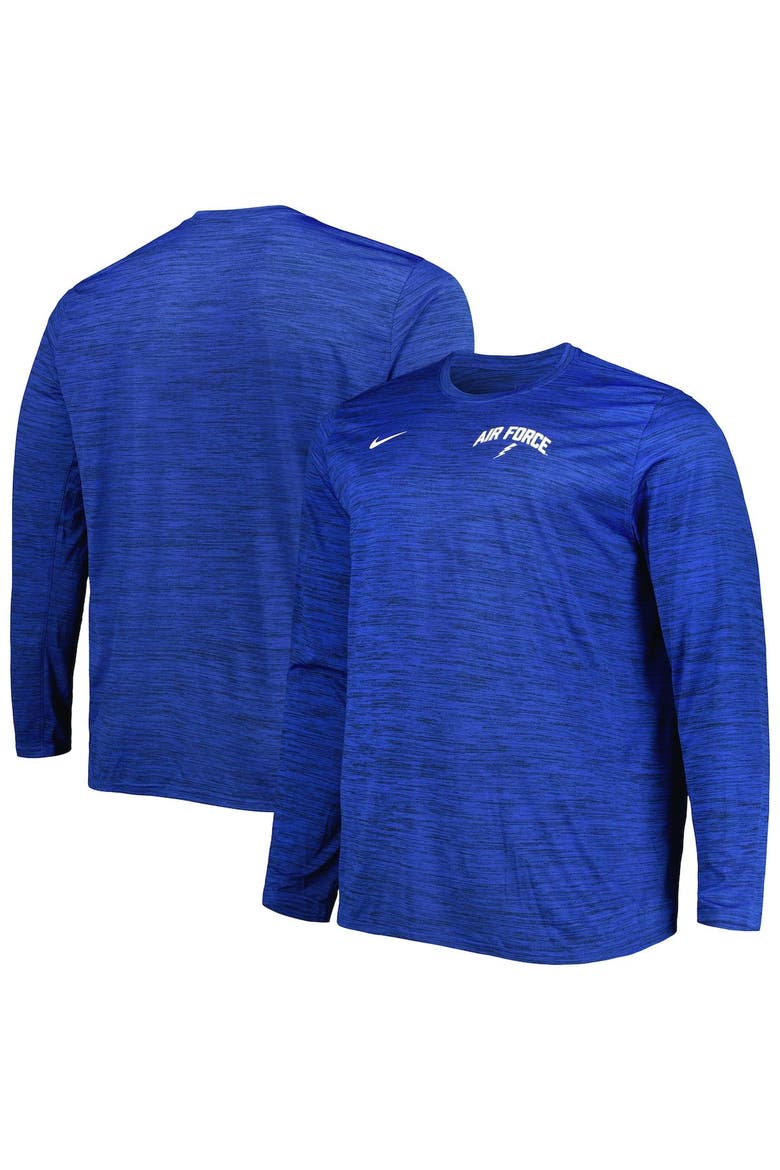 Men's Nike Royal Air Force Falcons Velocity Sideline Performance Space-Dye Long Sleeve T-Shirt, Alternate, color, Royal