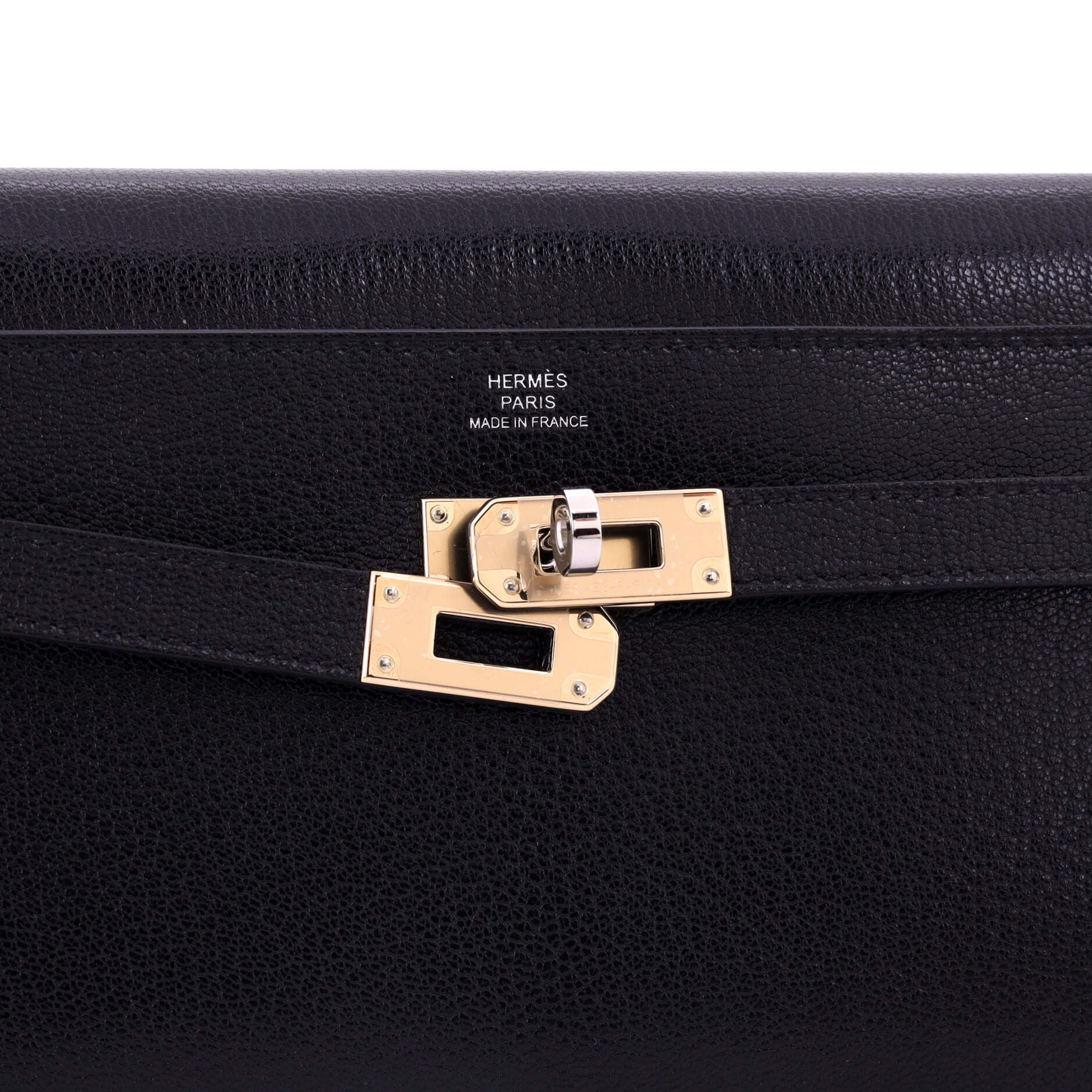 Pre-Owned Hermes Kelly To Go Wallet Chevre Chamkila, Alternate, color, Noir