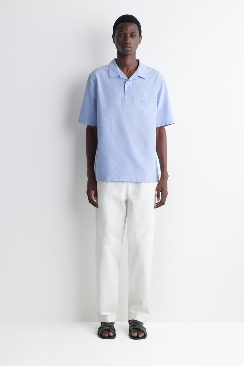 Oxford Cotton Popover Shirt, Alternate, color, LIGHT BLUE