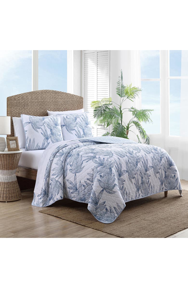 Tommy Bahama Kayo Open Medium Weight Reversible Quilt Set, Main, color, Blue Canal