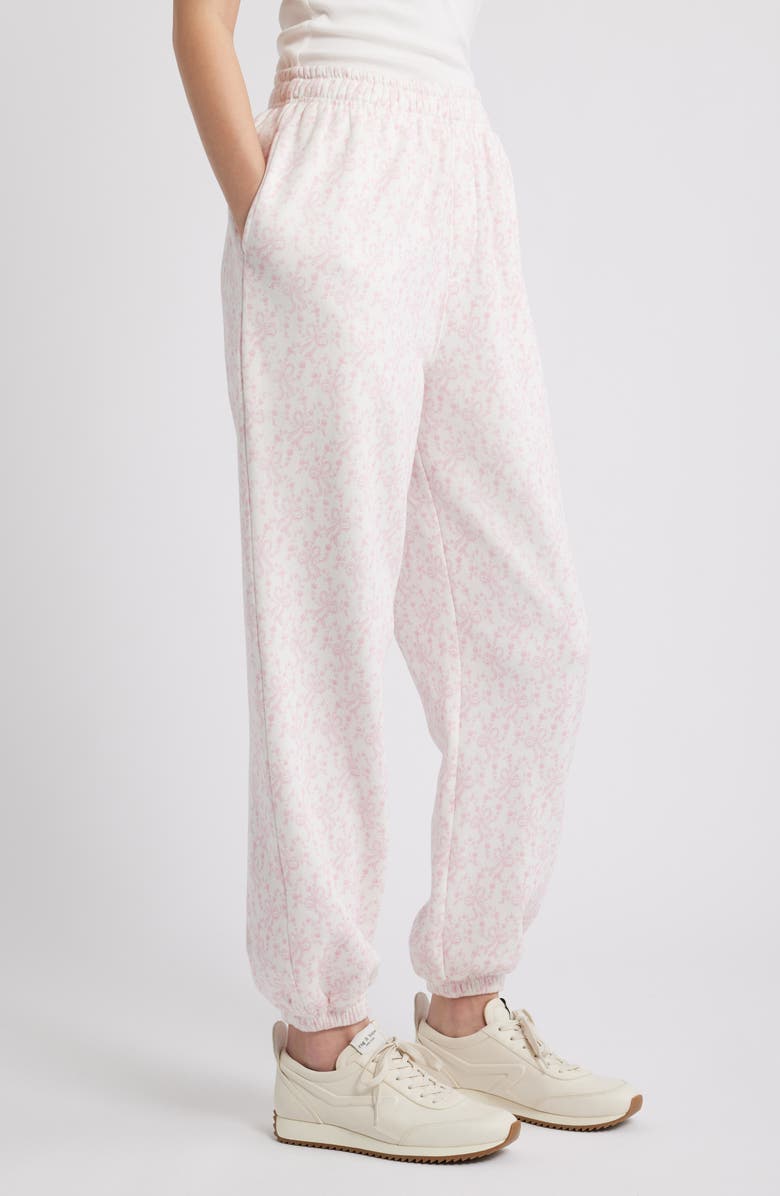 LoveShackFancy Liliana Ribbon Print Joggers, Alternate, color, Chantilly