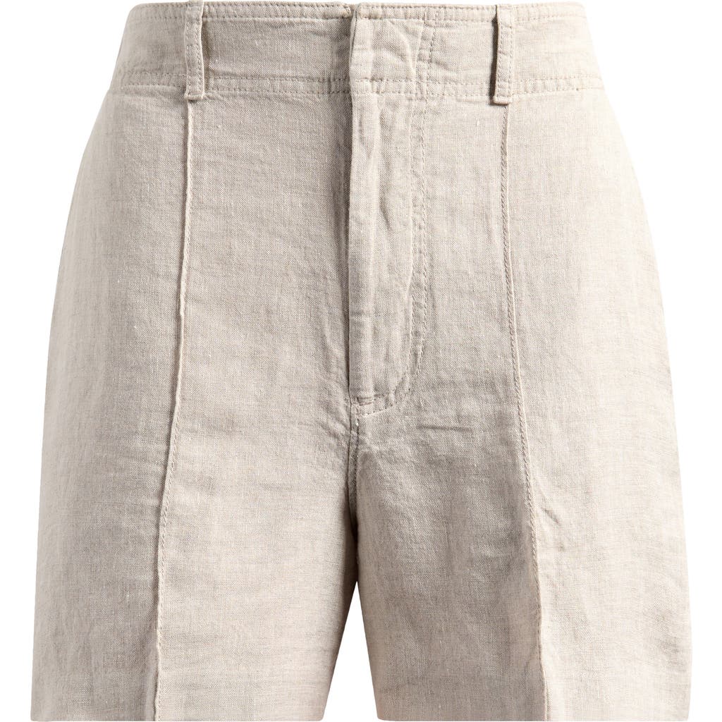Shop Madewell Linen Trouser Shorts In Oat Color Linen