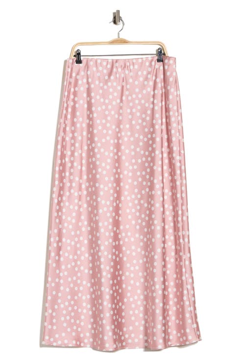 Polka Dot Satin Maxi Skirt (Plus)