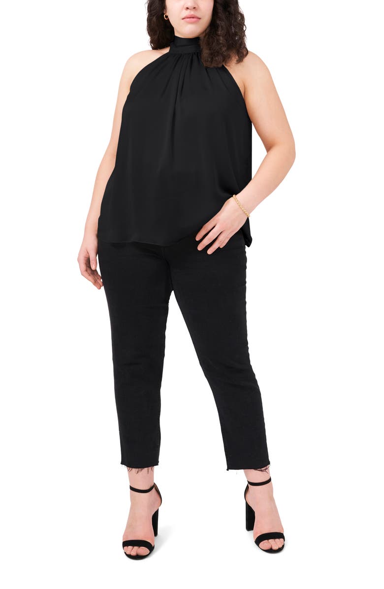 1.STATE Halter Neck Satin Top, Alternate, color,