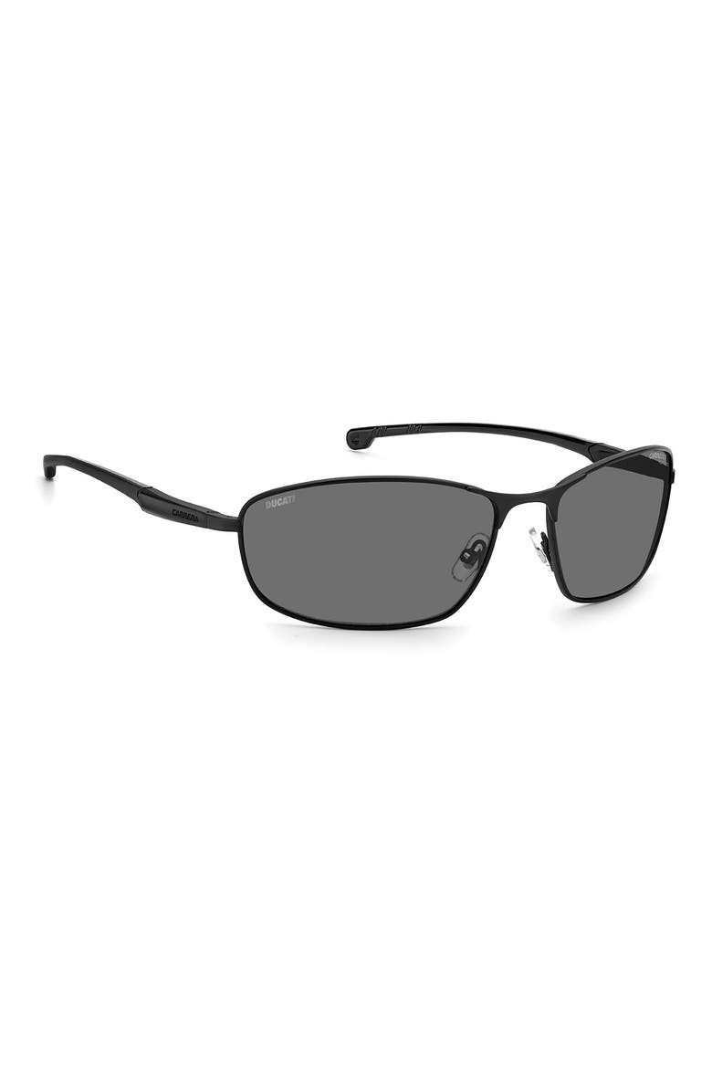 x Ducati 64mm Polarized Rectangular Sunglasses, Alternate, color, MATTE BLACK / GREY