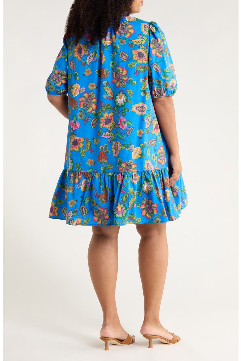Anabelle Floral Shift Dress, Alternate, color, BLUE-PINK