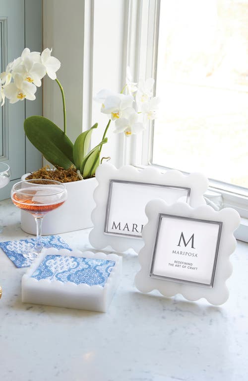 Mariposa Mod White Scallop 4 X 4-inch Picture Frame In White