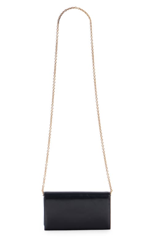 Shop Chloé Iconic Script Leather Wallet On A Chain In 001 Black