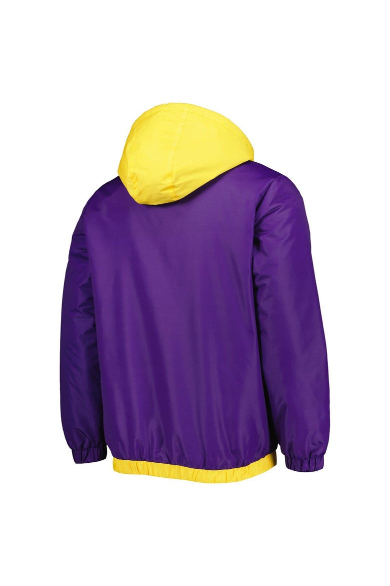 Men's Starter Purple Los Angeles Lakers The Triple Double Full-Zip Hoodie Jacket, Alternate, color, Purple