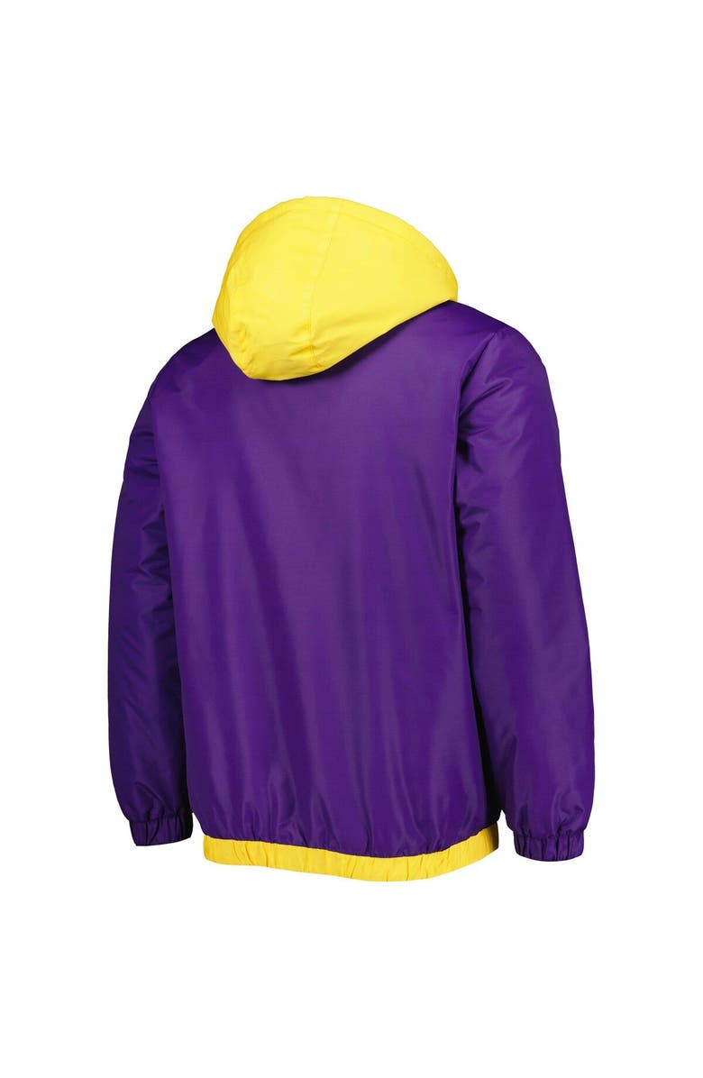STARTER Men's Starter Purple Los Angeles Lakers The Triple Double Full-Zip Hoodie Jacket, Alternate, color, Purple