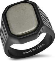 HMY JEWELRY Men's Stone Signet Ring