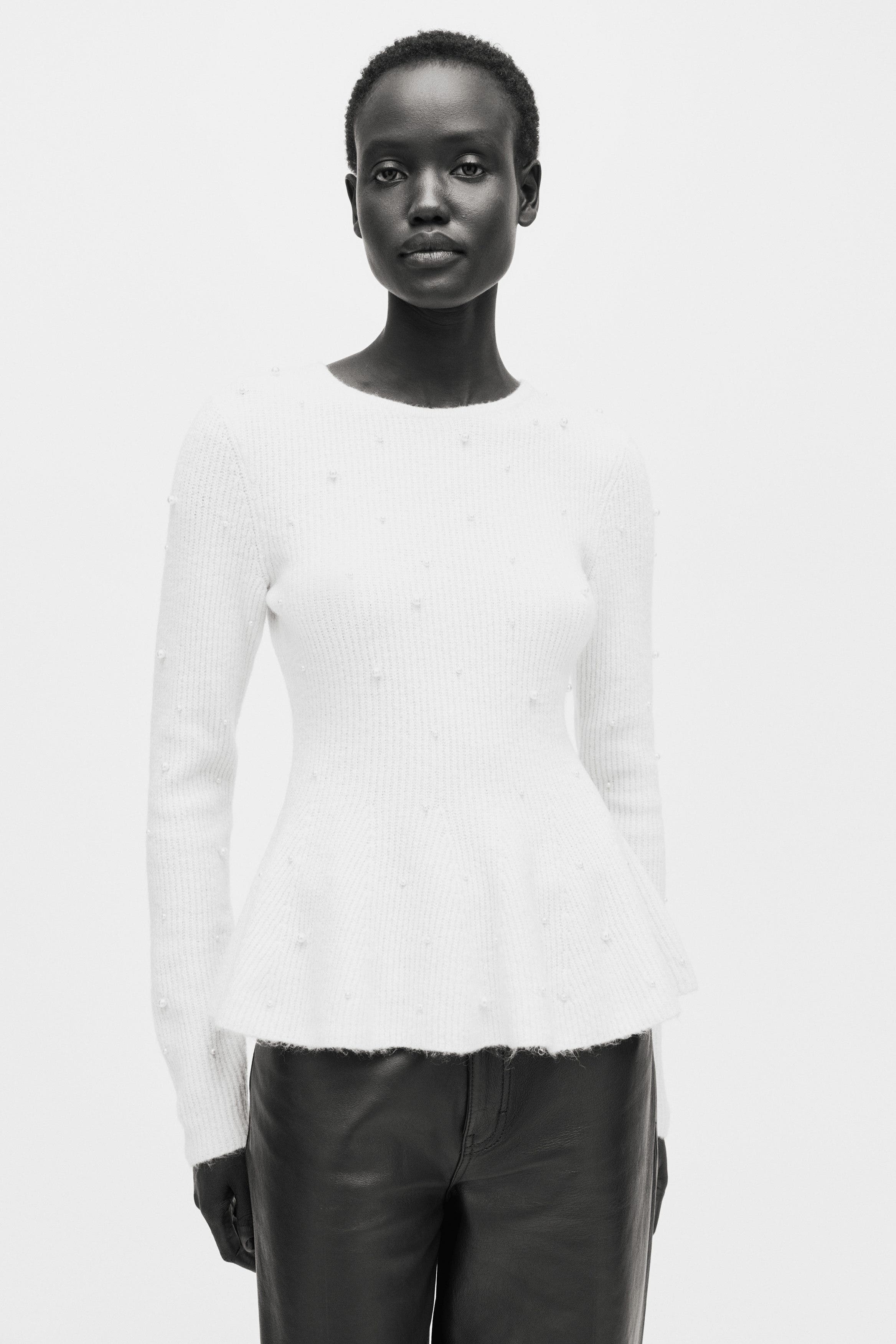 Bead-embellished Peplum Top - image 4