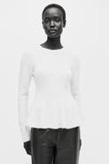 H&M Bead-embellished Peplum Top