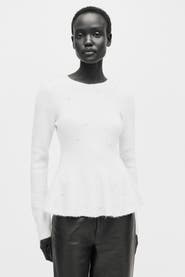 H&M Bead-embellished Peplum Top