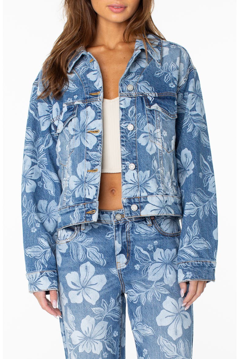 Big Tide Denim Jacket, Main, color, FLORA FADE