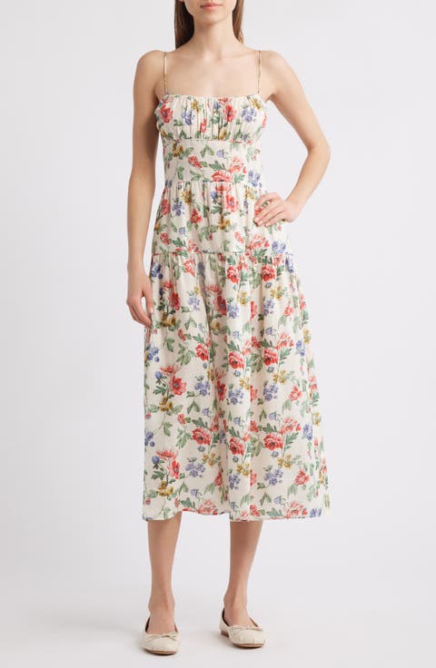 Benoit Floral Print Midi Dress