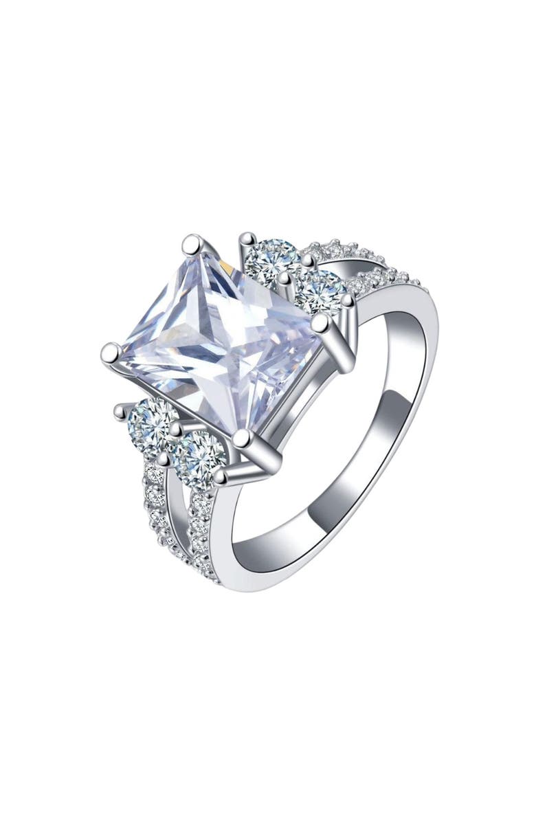 DLORIA Princess Cut Cubic Zirconia Ring, Alternate, color, 