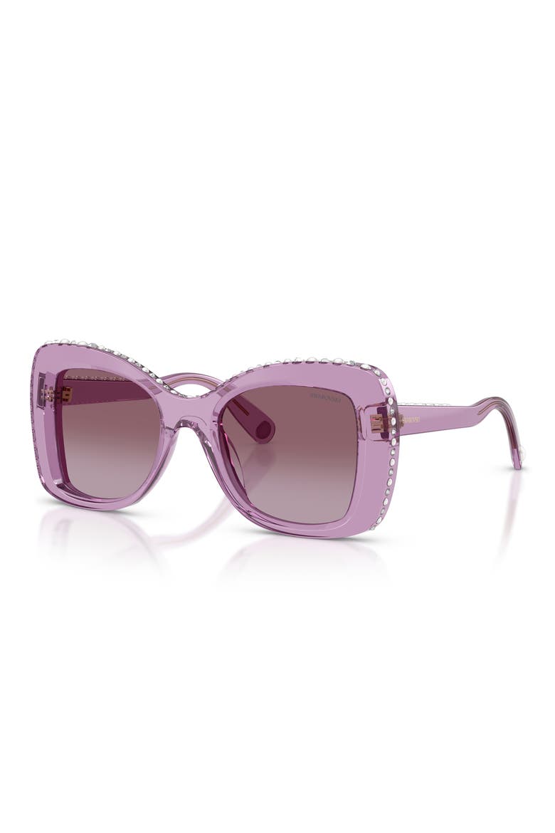 51mm Butterfly Sunglasses, Alternate, color, TRANSPARENT AMETHYST / VIOLET