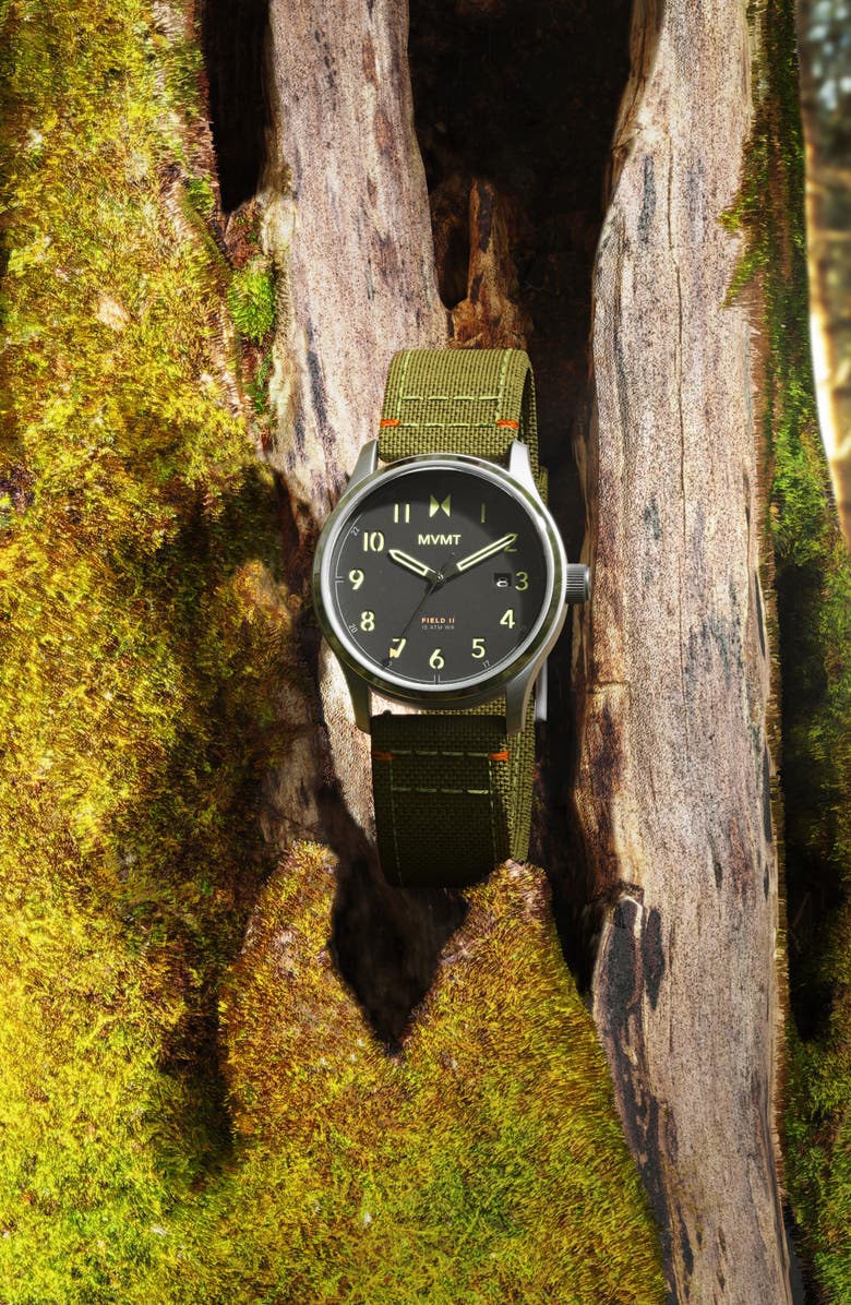 MVMT WATCHES Field II Nylon Strap Watch, 41mm, Alternate, color, 