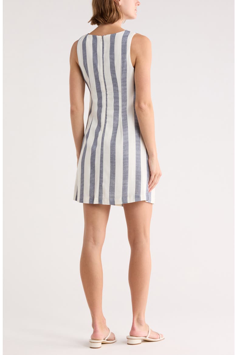Stripe Sleeveless Minidress, Alternate, color, NAVY