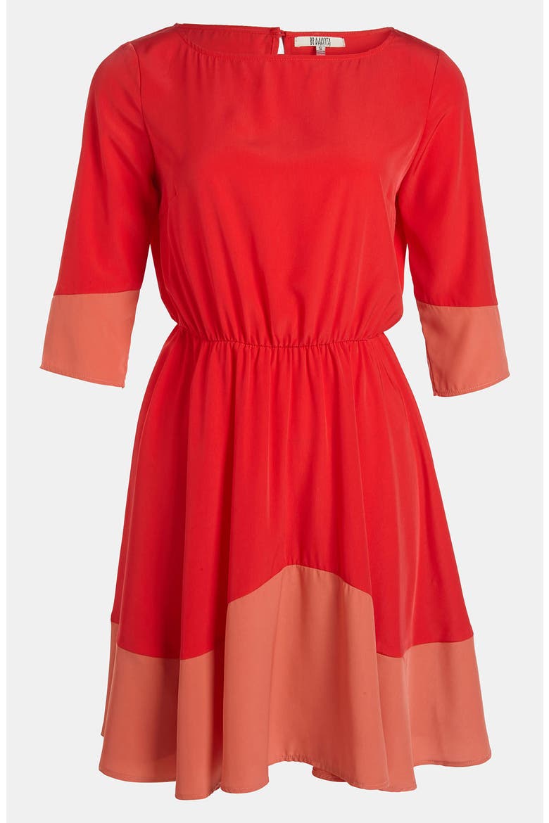 BB Dakota Colorblock Dress, Main, color, WATERMELON/ BLUSH