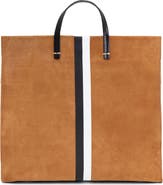 Clare V. Simple Striped Suede Tote
