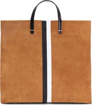 Clare V. Simple Striped Suede Tote