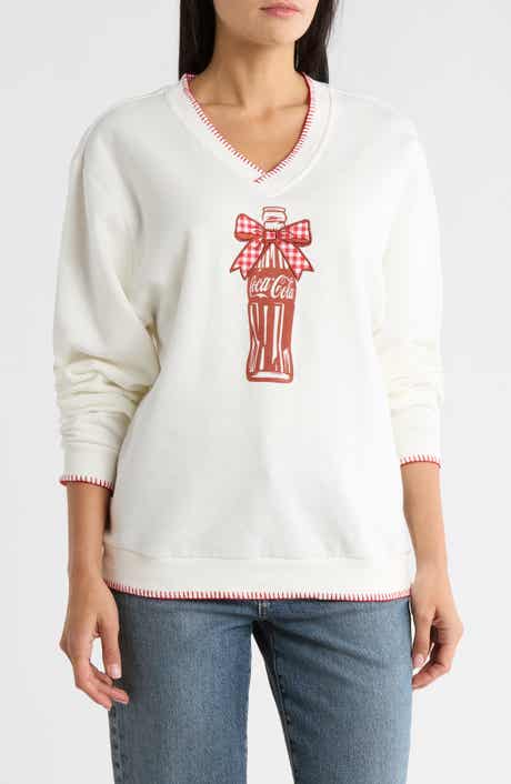 Hi Res Coca Cola Plaid Bow Christmas Sweatshirt