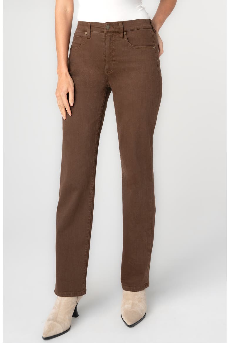 Kennedy High Waist Straight Leg Jeans, Alternate, color, CAROB BROWN