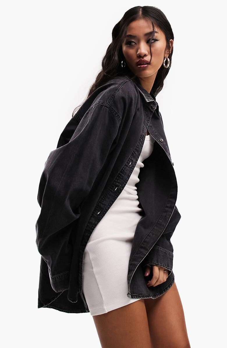 ASOS DESIGN Oversize Cotton Denim Shirt, Alternate, color, 