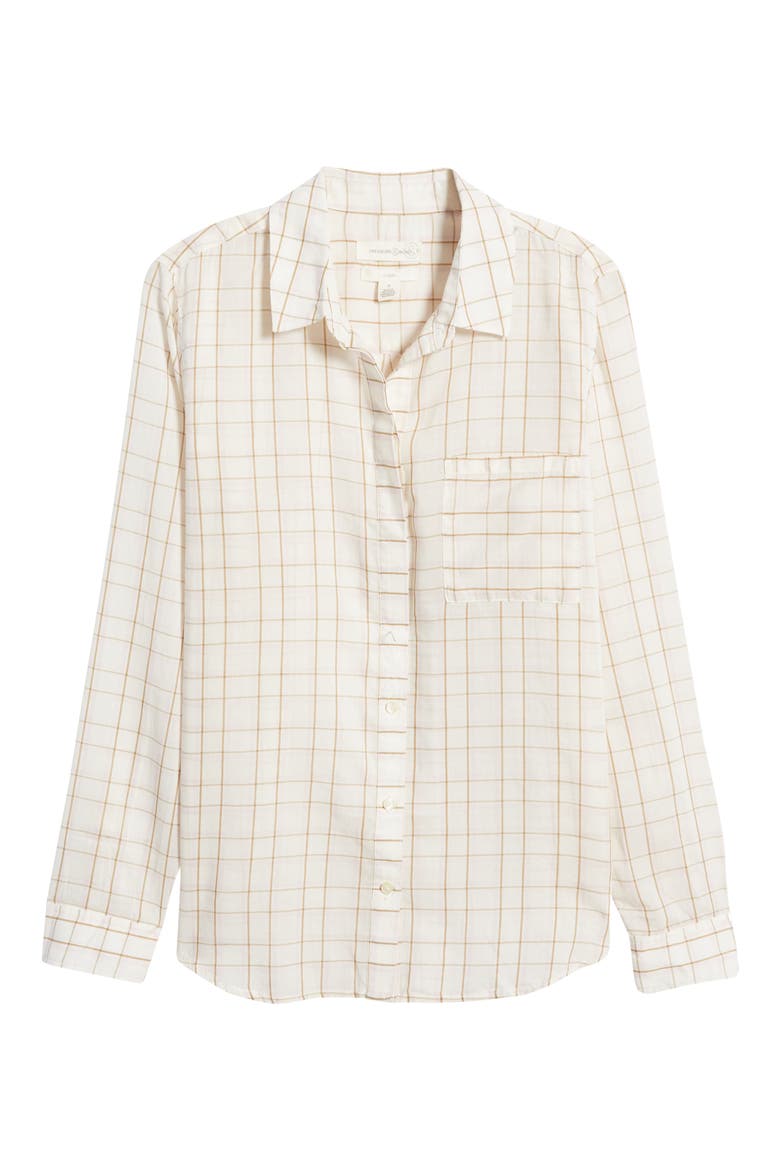 Classic Drapey Shirt, Alternate, color, IVORY- PINK AVACHECK