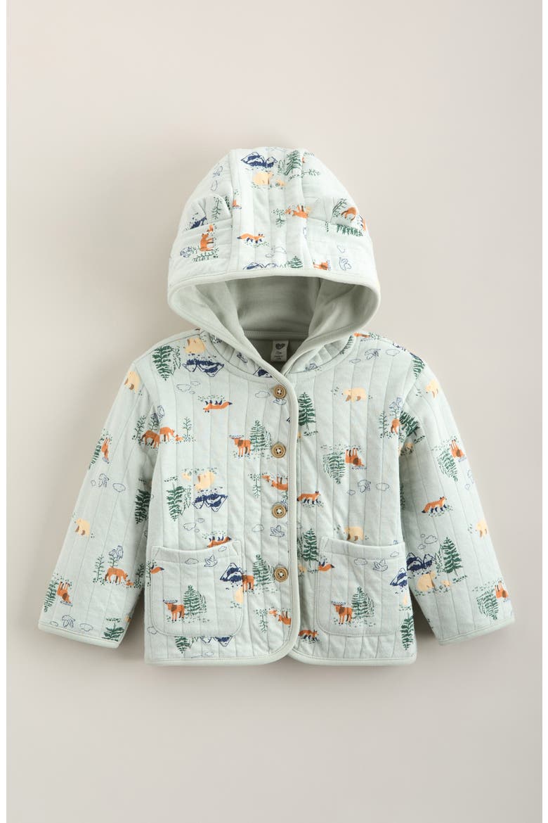 Kids' Quilted Jacket, Main, color, GREEN HUSH FOREST CRITTERS