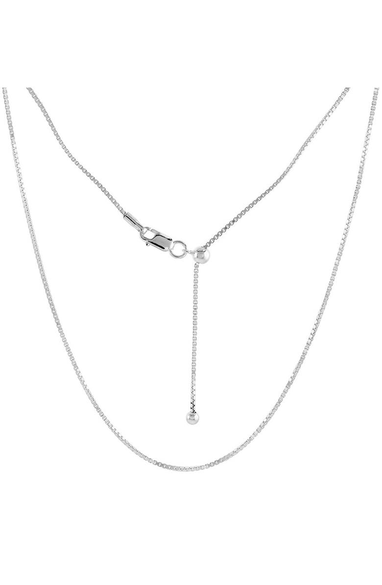 Donatello Gian Sterling Silver Adjustable Box Necklace, Main, color, Silver
