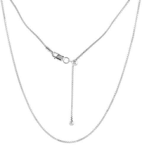 Sterling Silver Adjustable Box Necklace