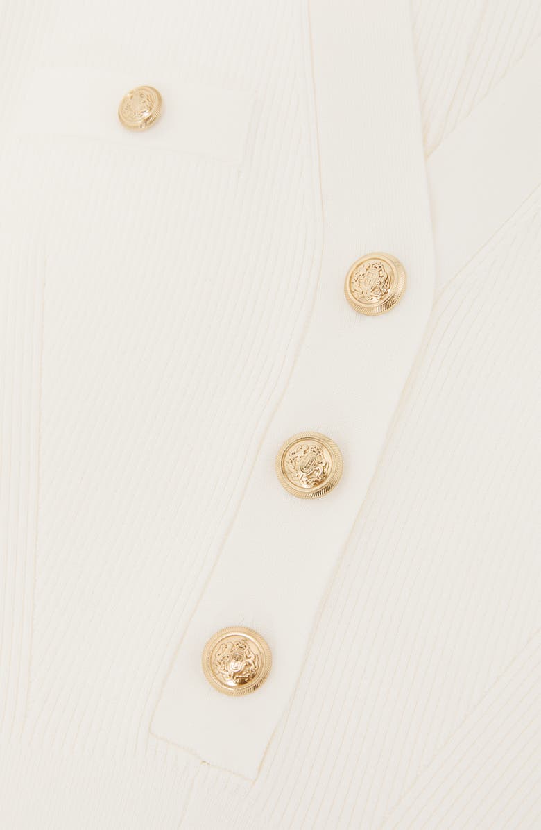 Reiss Lavelle Knit Button-Detail Minidress, Alternate, color, Ivory