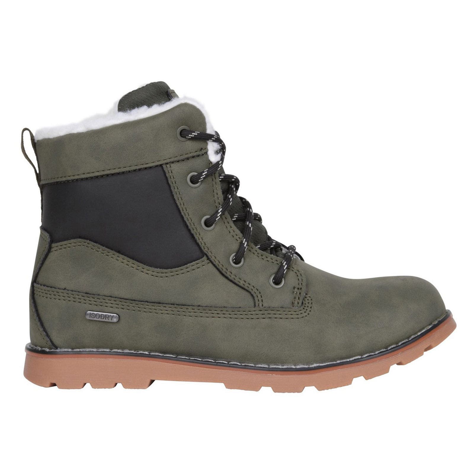 Childrens/Kids Chestnut Borg Waterproof Casual Boots, Main, color, Khaki Green