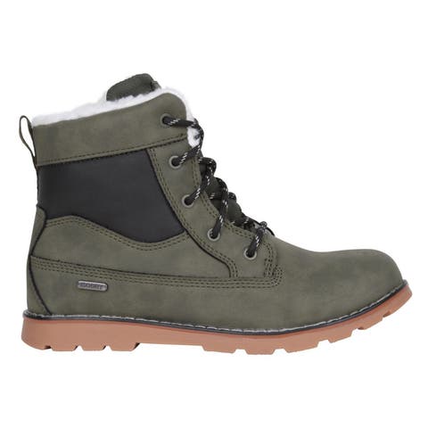 Childrens/Kids Chestnut Borg Waterproof Casual Boots