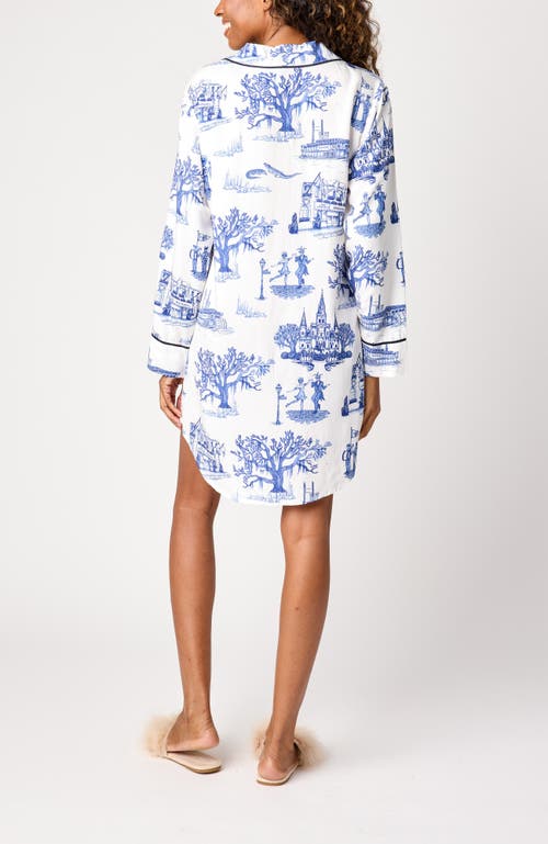 Katie Kime New Orleans Toile Sleep Shirt In Blue