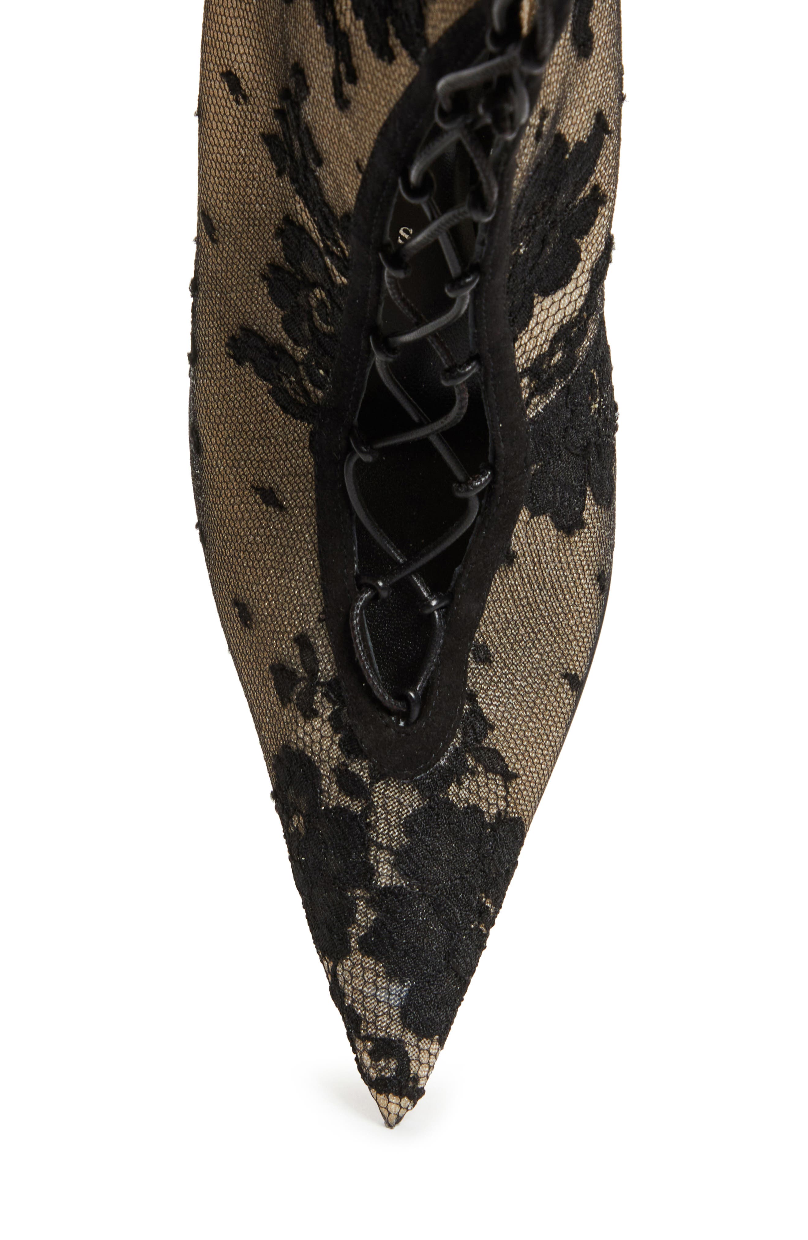 Christian Louboutin Lace Bootie, Alternate, color, Black
