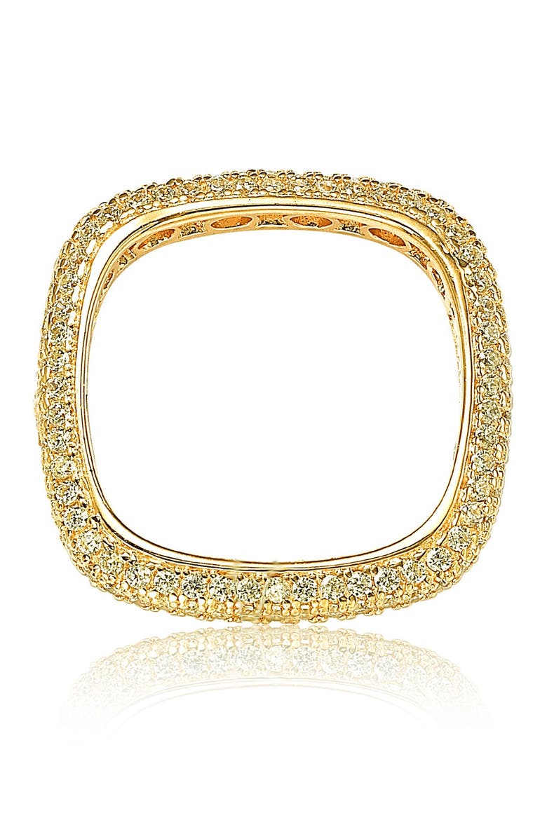 14K Yellow Gold Plated Sterling Silver Square Stackable Eternity Band, Alternate, color, YELLOW
